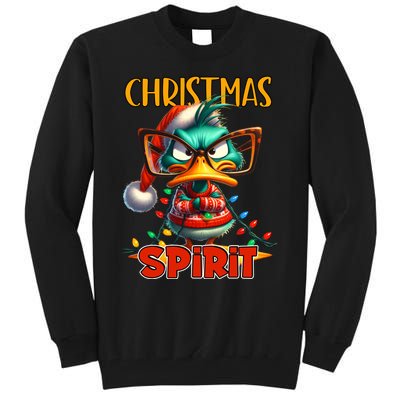 Funny Sarcastic Grumpy Duck Christmas Spirit Tall Sweatshirt