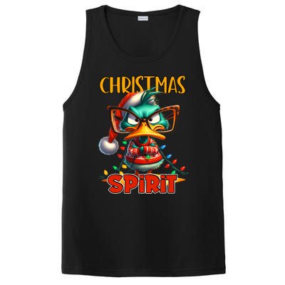 Funny Sarcastic Grumpy Duck Christmas Spirit PosiCharge Competitor Tank