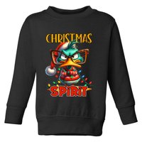 Funny Sarcastic Grumpy Duck Christmas Spirit Toddler Sweatshirt