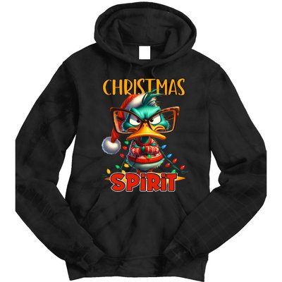 Funny Sarcastic Grumpy Duck Christmas Spirit Tie Dye Hoodie