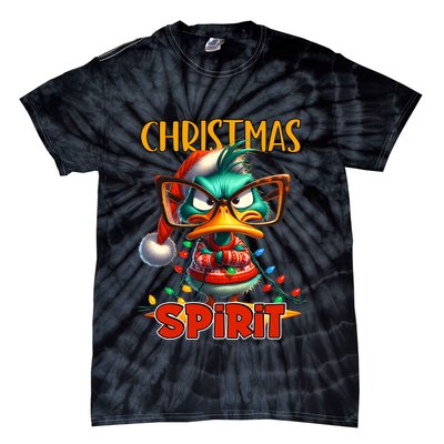 Funny Sarcastic Grumpy Duck Christmas Spirit Tie-Dye T-Shirt