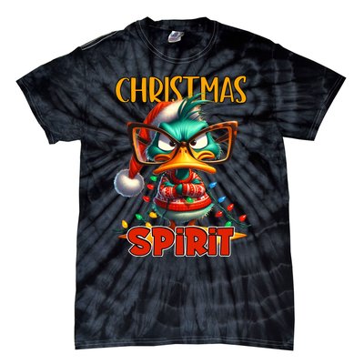 Funny Sarcastic Grumpy Duck Christmas Spirit Tie-Dye T-Shirt