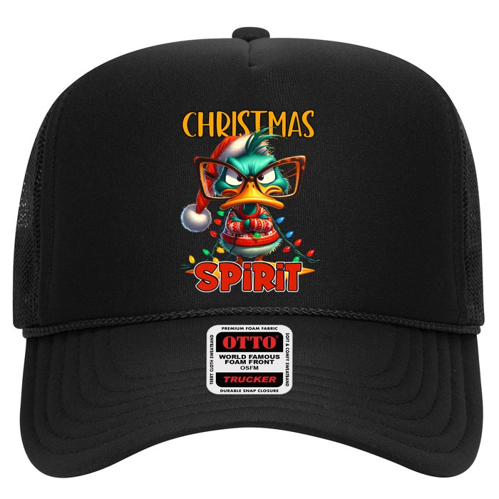 Funny Sarcastic Grumpy Duck Christmas Spirit Trucker Hat