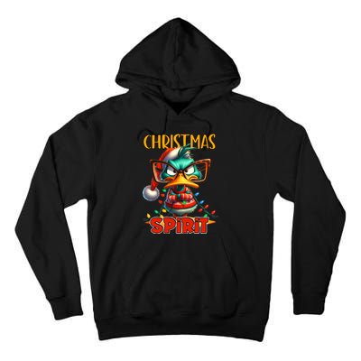 Funny Sarcastic Grumpy Duck Christmas Spirit Tall Hoodie