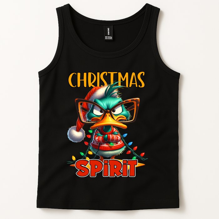 Funny Sarcastic Grumpy Duck Christmas Spirit Tank Top
