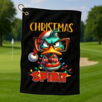 Funny Sarcastic Grumpy Duck Christmas Spirit Golf Towel
