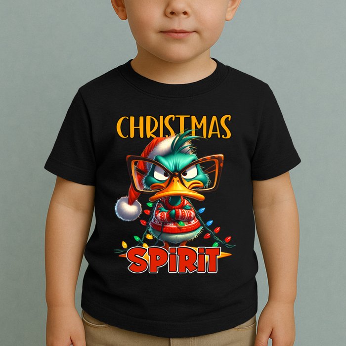 Funny Sarcastic Grumpy Duck Christmas Spirit Toddler T-Shirt