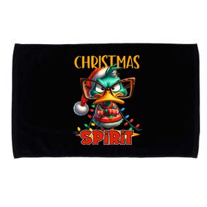 Funny Sarcastic Grumpy Duck Christmas Spirit Microfiber Hand Towel