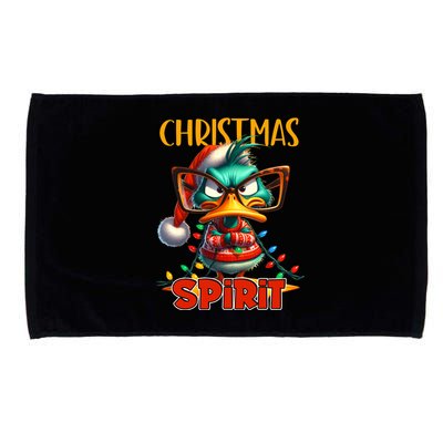 Funny Sarcastic Grumpy Duck Christmas Spirit Microfiber Hand Towel