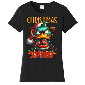 Funny Sarcastic Grumpy Duck Christmas Spirit Women's T-Shirt