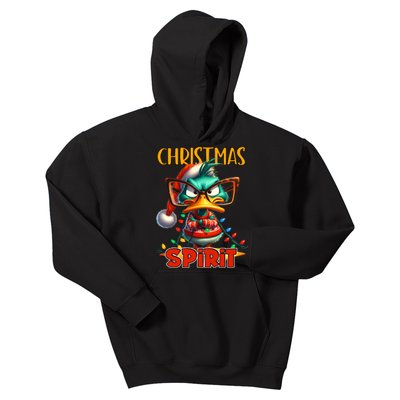 Funny Sarcastic Grumpy Duck Christmas Spirit Kids Hoodie