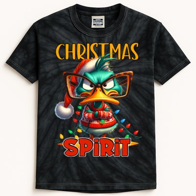 Funny Sarcastic Grumpy Duck Christmas Spirit Kids Tie-Dye T-Shirt