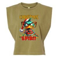 Funny Sarcastic Grumpy Duck Christmas Spirit Garment-Dyed Women's Muscle Tee