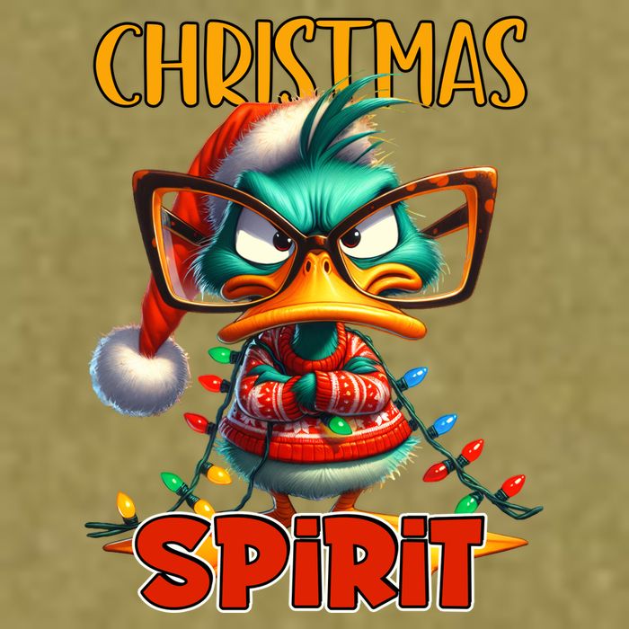 Funny Sarcastic Grumpy Duck Christmas Spirit Garment-Dyed Women's Muscle Tee