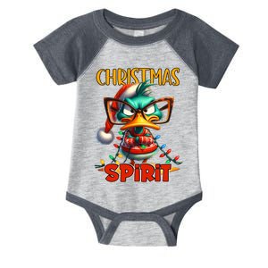 Funny Sarcastic Grumpy Duck Christmas Spirit Infant Baby Jersey Bodysuit