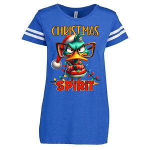 Funny Sarcastic Grumpy Duck Christmas Spirit Enza Ladies Jersey Football T-Shirt