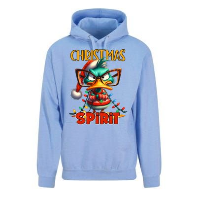 Funny Sarcastic Grumpy Duck Christmas Spirit Unisex Surf Hoodie