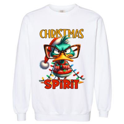 Funny Sarcastic Grumpy Duck Christmas Spirit Garment-Dyed Sweatshirt