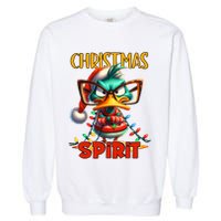 Funny Sarcastic Grumpy Duck Christmas Spirit Garment-Dyed Sweatshirt