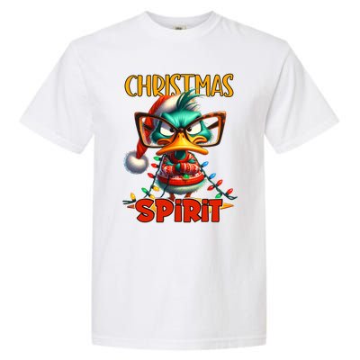 Funny Sarcastic Grumpy Duck Christmas Spirit Garment-Dyed Heavyweight T-Shirt