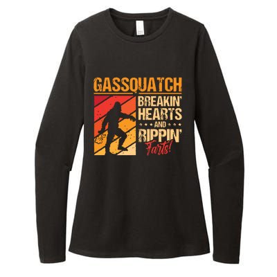 Funny Sasquatch Gasquatch Breakin Hearts Rippin Fart Bigfoot Womens CVC Long Sleeve Shirt