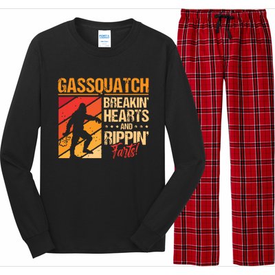 Funny Sasquatch Gasquatch Breakin Hearts Rippin Fart Bigfoot Long Sleeve Pajama Set