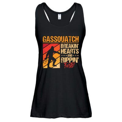 Funny Sasquatch Gasquatch Breakin Hearts Rippin Fart Bigfoot Ladies Essential Flowy Tank