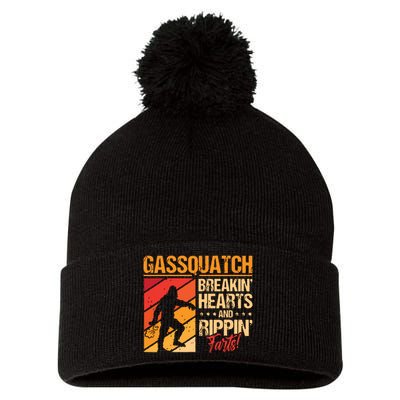 Funny Sasquatch Gasquatch Breakin Hearts Rippin Fart Bigfoot Pom Pom 12in Knit Beanie