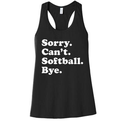 Funny Softball Gift For Men Women Women's Racerback Tank