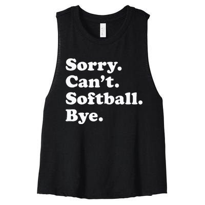 Funny Softball Gift For Men Women Women's Racerback Cropped Tank