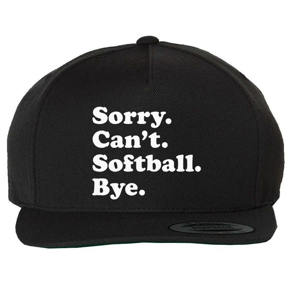 Funny Softball Gift For Men Women Wool Snapback Cap