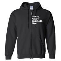 Funny Softball Gift For Men Women Full Zip Hoodie