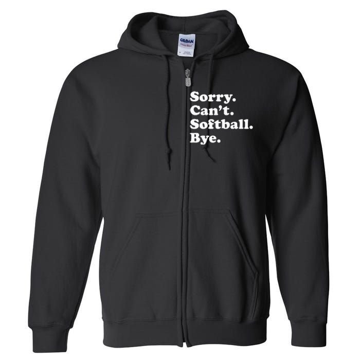 Funny Softball Gift For Men Women Full Zip Hoodie