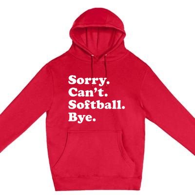 Funny Softball Gift For Men Women Premium Pullover Hoodie