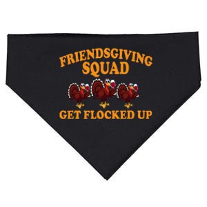 Friendsgiving Squad Get Flocked Up Turkey Thanksgiving Fall  USA-Made Doggie Bandana