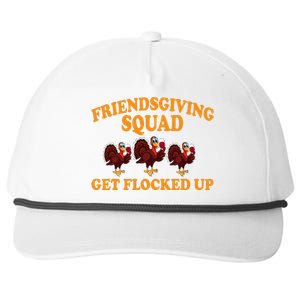 Friendsgiving Squad Get Flocked Up Turkey Thanksgiving Fall  Snapback Five-Panel Rope Hat