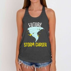 Future Storm Gift For Chaser Meteorologist Women's Knotted Racerback Tank