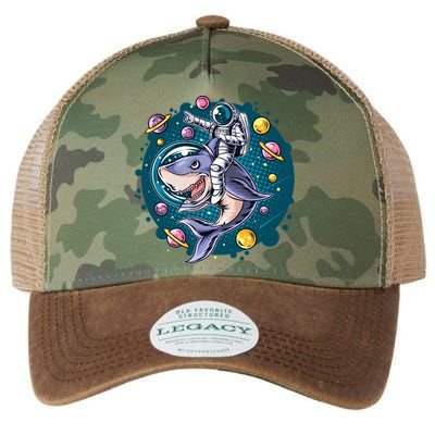 Funny Space Galaxy Astronaut Shark Legacy Tie Dye Trucker Hat