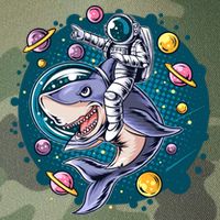 Funny Space Galaxy Astronaut Shark Legacy Tie Dye Trucker Hat