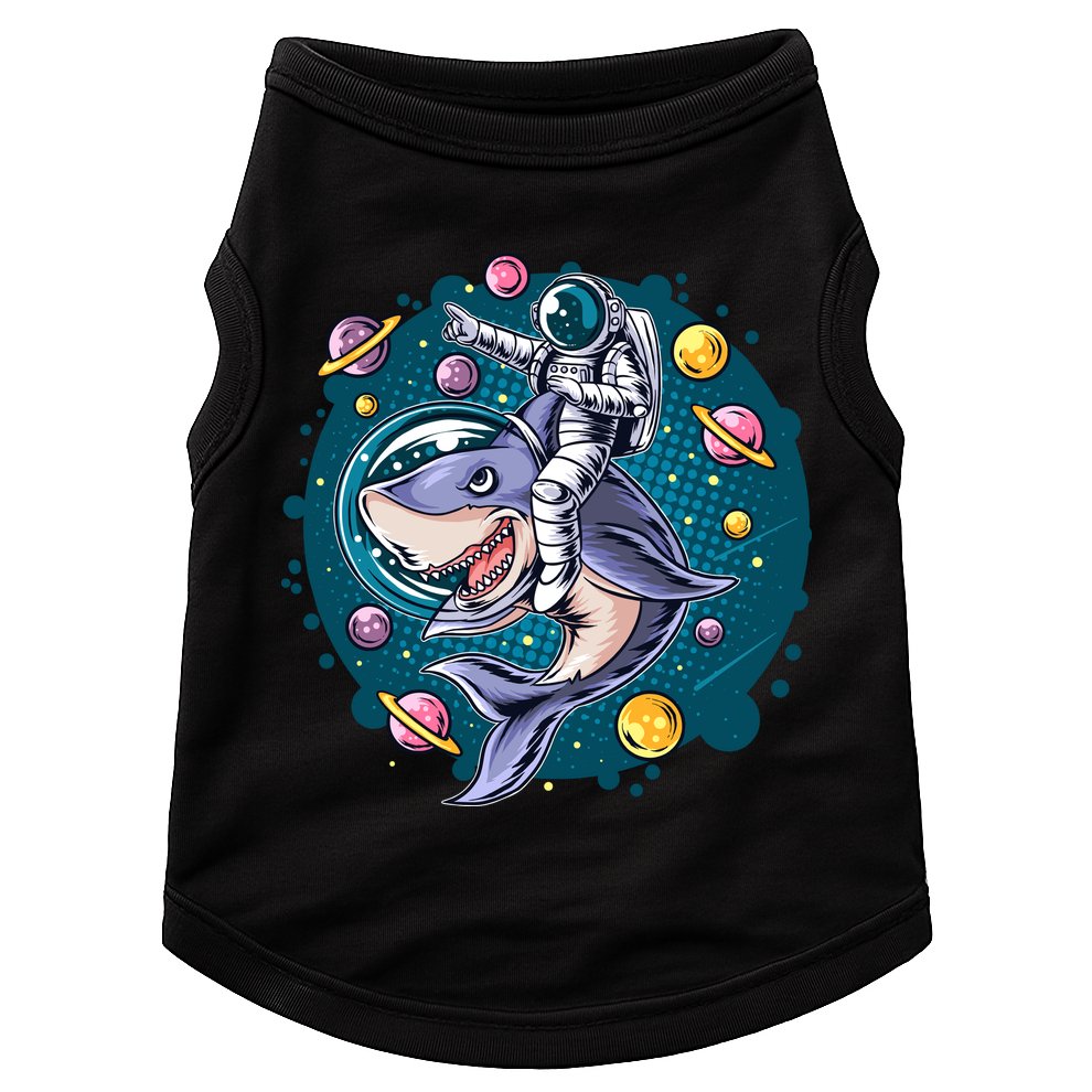 Funny Space Galaxy Astronaut Shark Doggie Tank