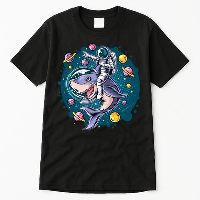 Funny Space Galaxy Astronaut Shark Tall T-Shirt