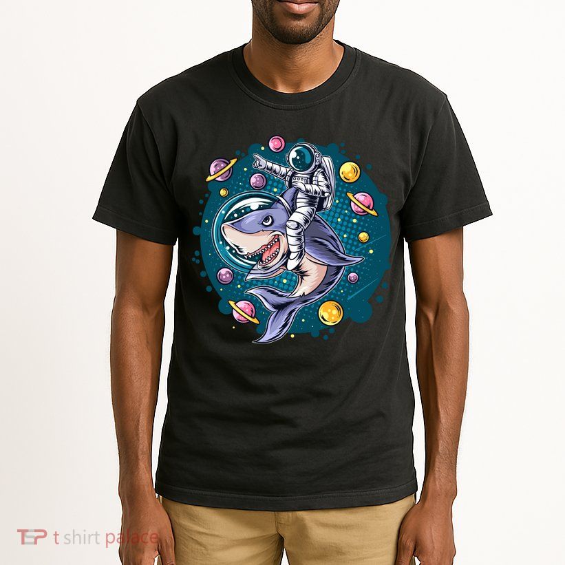 Funny Space Galaxy Astronaut Shark Tall T-Shirt