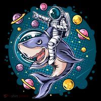 Funny Space Galaxy Astronaut Shark Tall T-Shirt