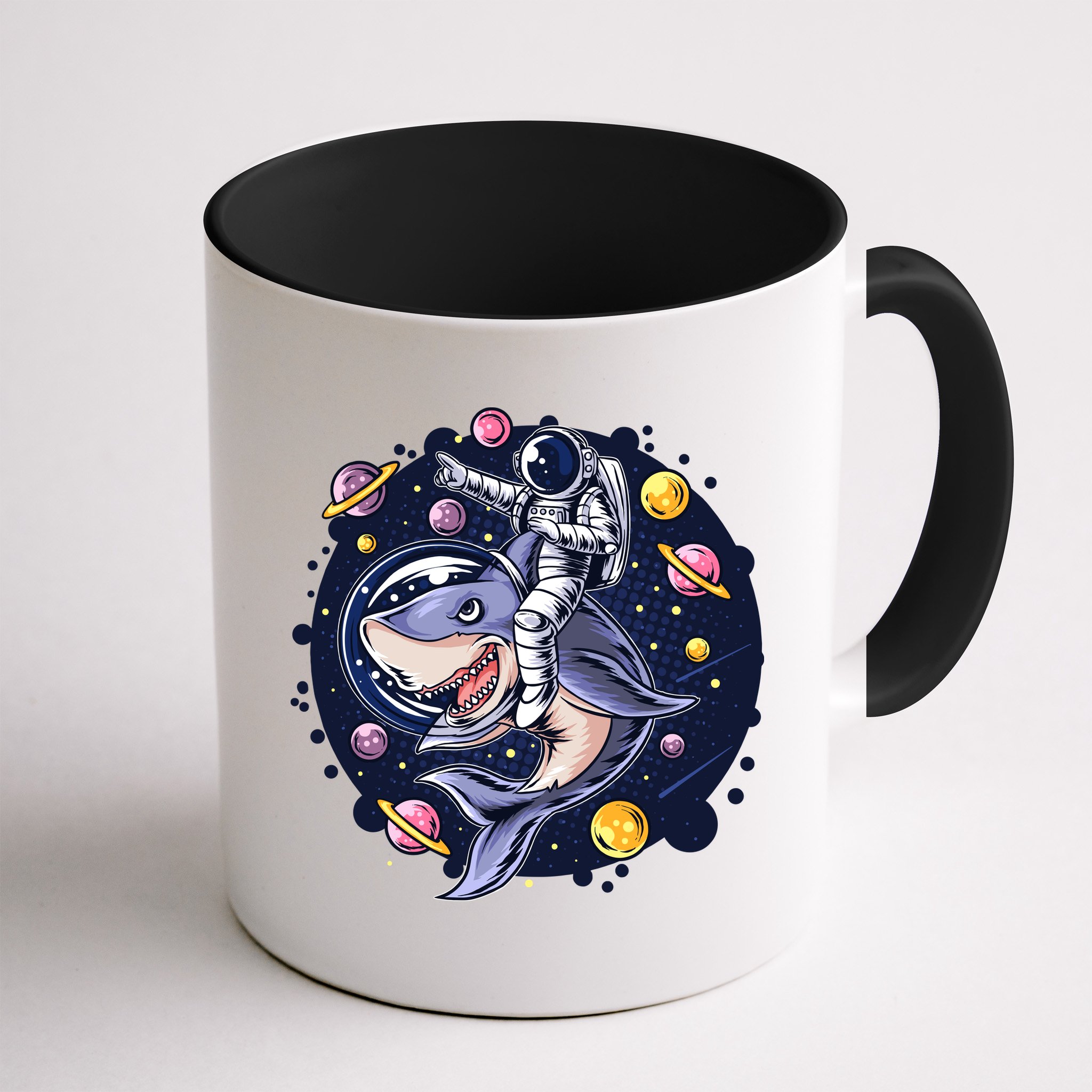Funny Space Galaxy Astronaut Shark Mug
