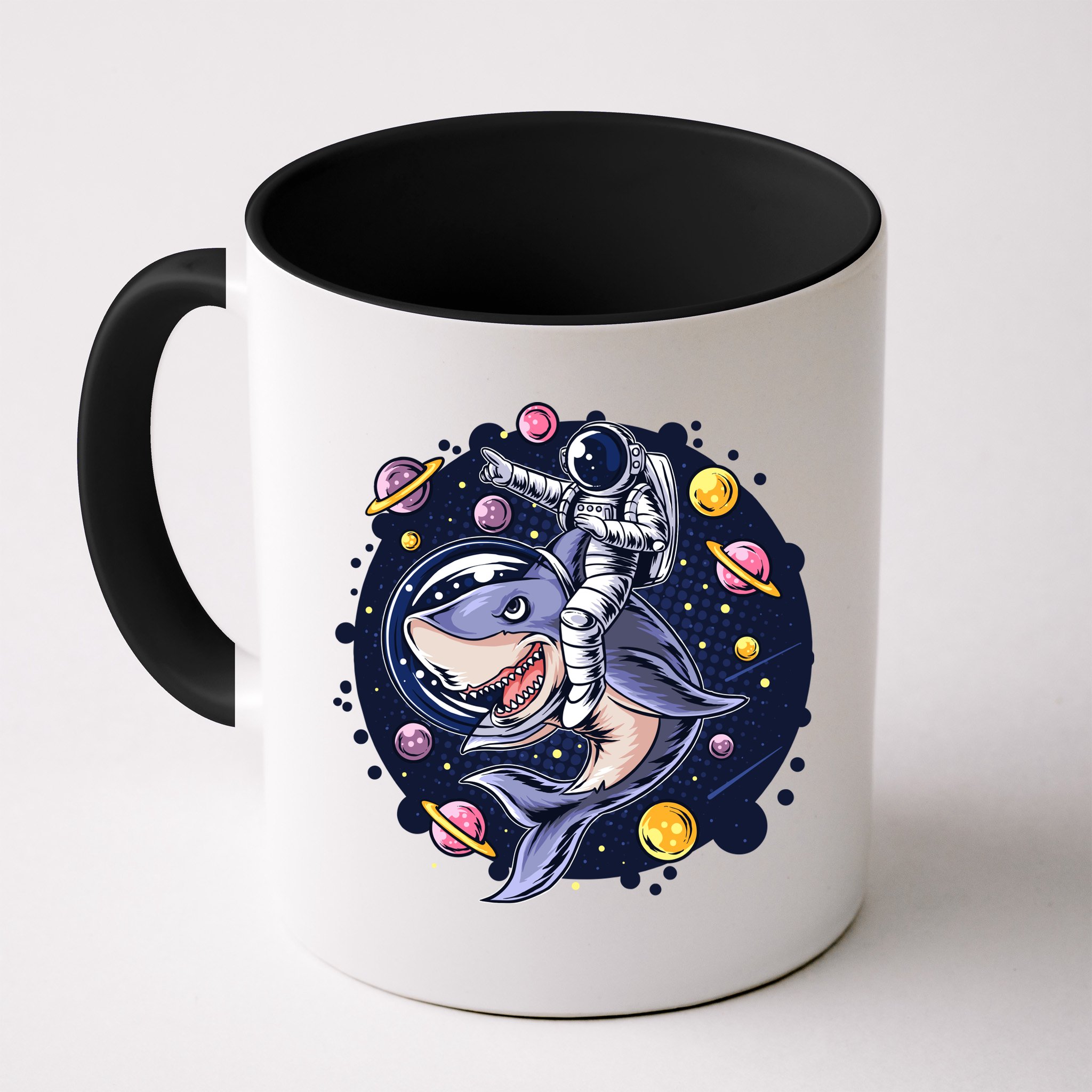 Funny Space Galaxy Astronaut Shark Mug