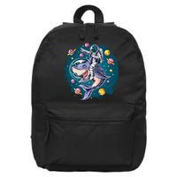 Funny Space Galaxy Astronaut Shark 16 in Basic Backpack