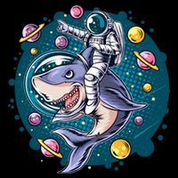 Funny Space Galaxy Astronaut Shark 16 in Basic Backpack