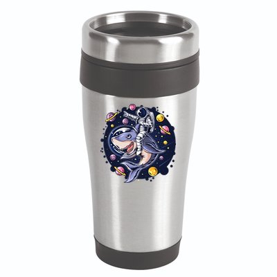 Funny Space Galaxy Astronaut Shark 16oz Travel Tumbler