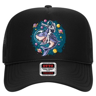 Funny Space Galaxy Astronaut Shark Trucker Hat