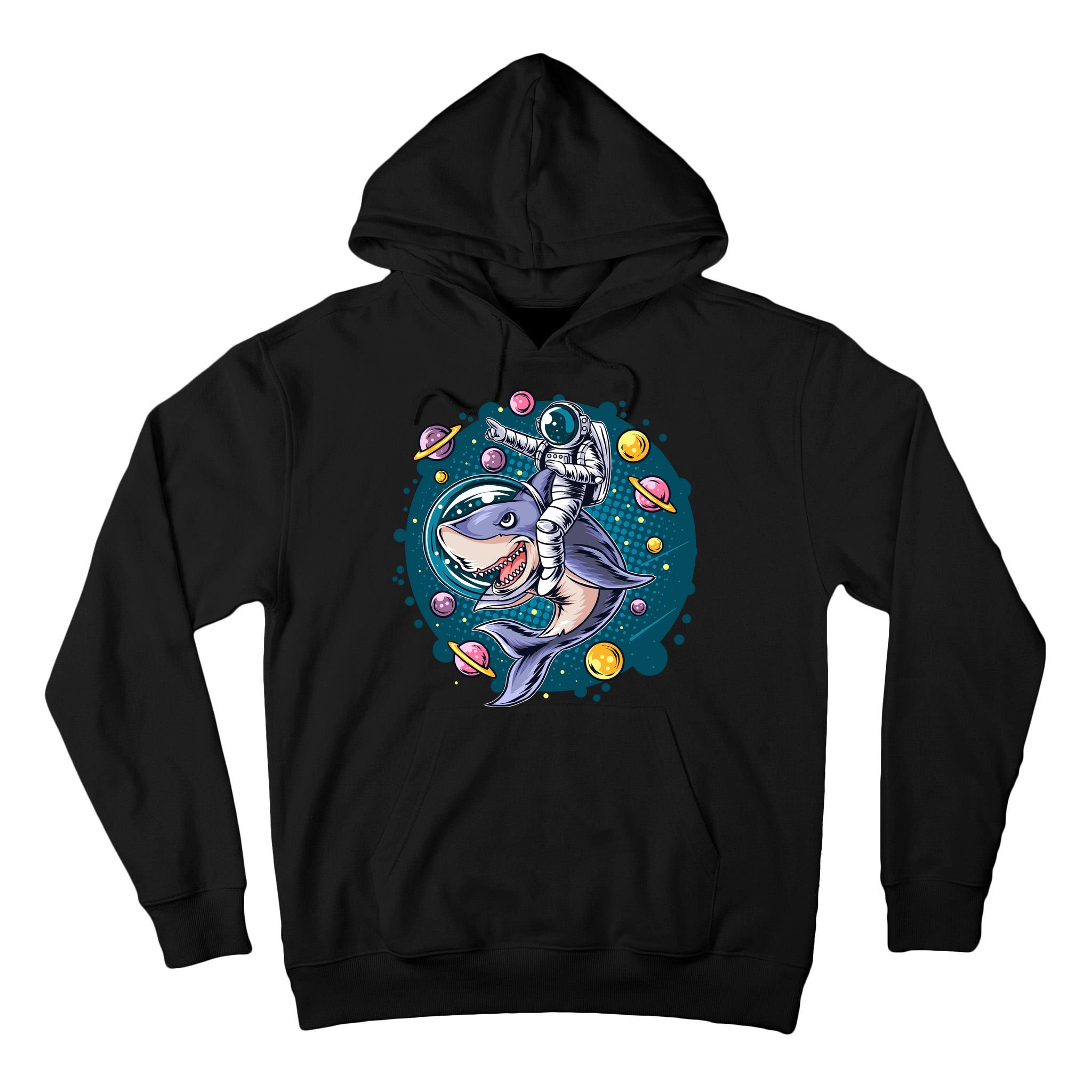 Funny Space Galaxy Astronaut Shark Tall Hoodie